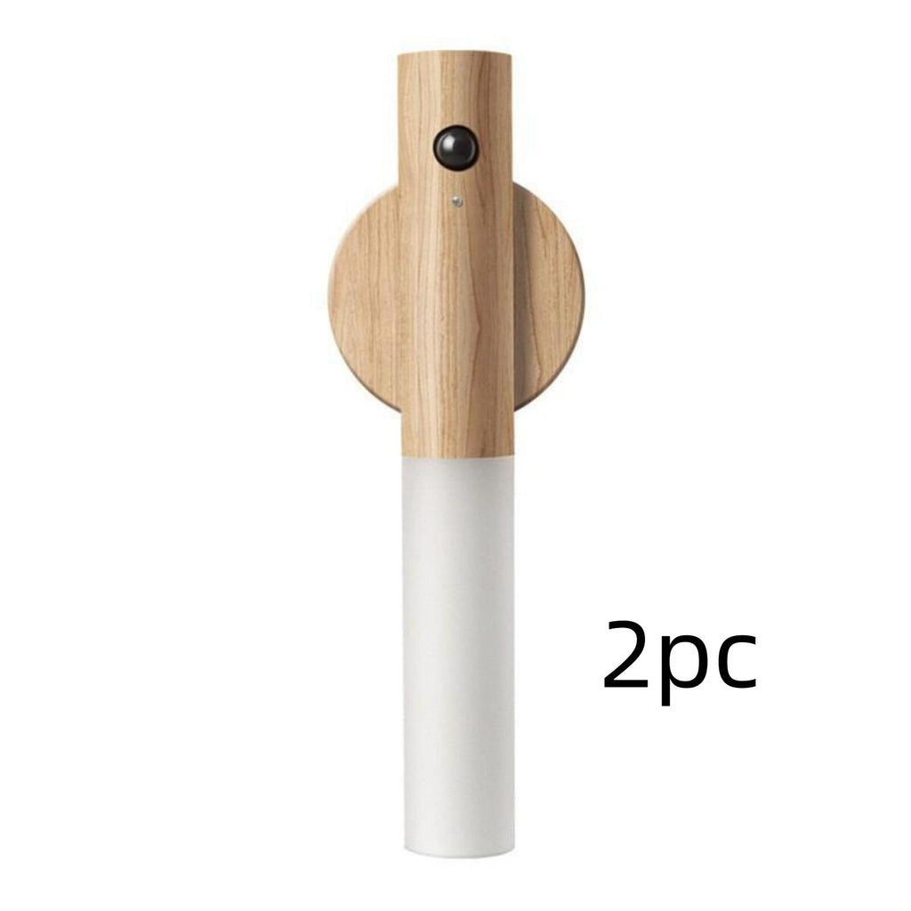 Luce notturna con sensore di movimento, luce notturna ricaricabile con sensore corporeo per interni, applique da parete a LED in legno magnetico per camera da letto, corridoio, scala, mobile, luce notturna intelligente a induzione del corpo umano