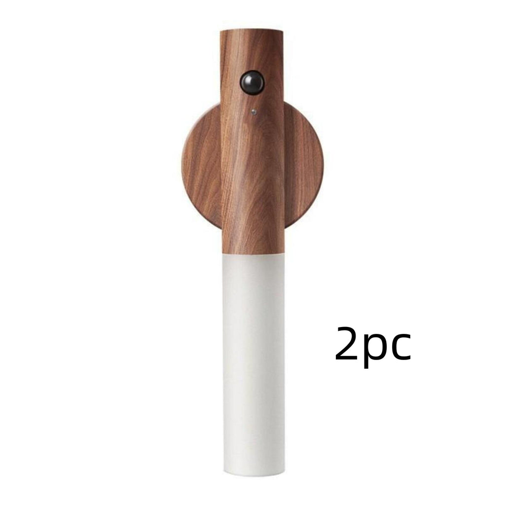 Luce notturna con sensore di movimento, luce notturna ricaricabile con sensore corporeo per interni, applique da parete a LED in legno magnetico per camera da letto, corridoio, scala, mobile, luce notturna intelligente a induzione del corpo umano